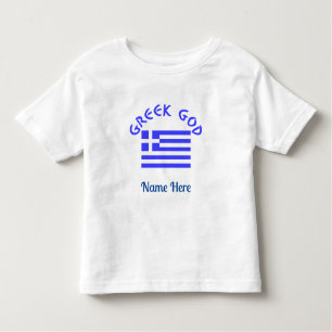 Camiseta Infantil Deus grego e bandeira da Grécia personalizada