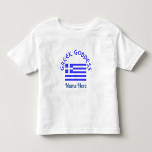Camiseta Infantil Deusa Grega e Bandeira da Grécia Personalizada 
