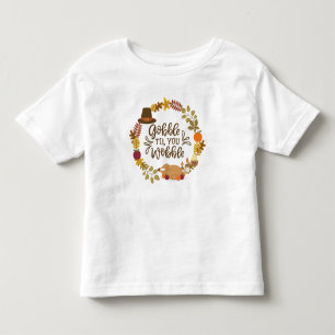 Camiseta Infantil Devore Até Cambalear Feliz Dia de Ação de Graças