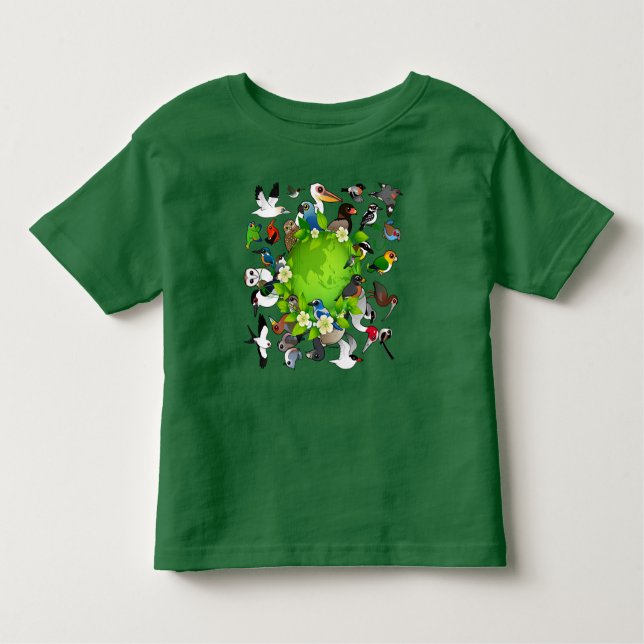 Camiseta Infantil Dia da Terra de Birdorable (Frente)