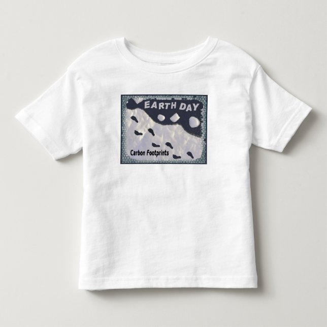 Camiseta Infantil Dia da Terra - Pegadas de Carbono (Frente)