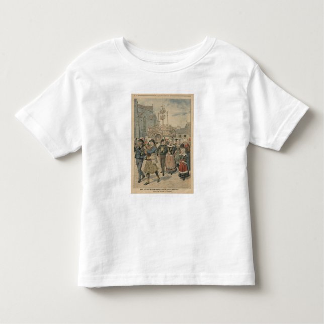 Camiseta Infantil Dia de casamento em Plougastel Brittany (Frente)