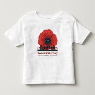 Camiseta Infantil Dia de Memória do Canadá - Honrando Veteranos