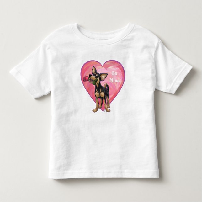 Camiseta Infantil Dia de os namorados Chihuahua (Frente)