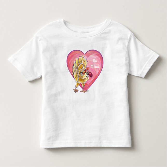Camiseta Infantil Dia de os namorados de frango (Frente)