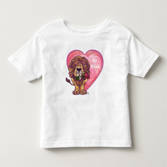 Camiseta Infantil Dia de os namorados de leão (Frente)