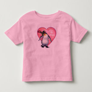 Camiseta Infantil Dia de os namorados de pinguins