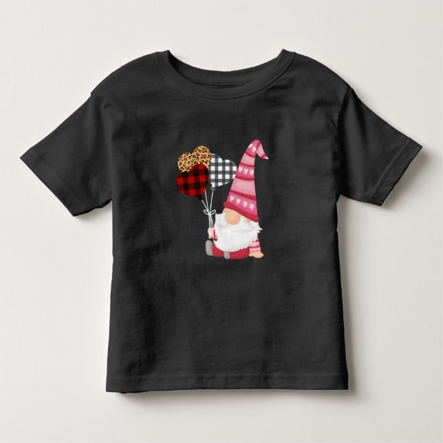 Camiseta Infantil Dia de os namorados do Balão de Leopardo Vermelho  (Frente)