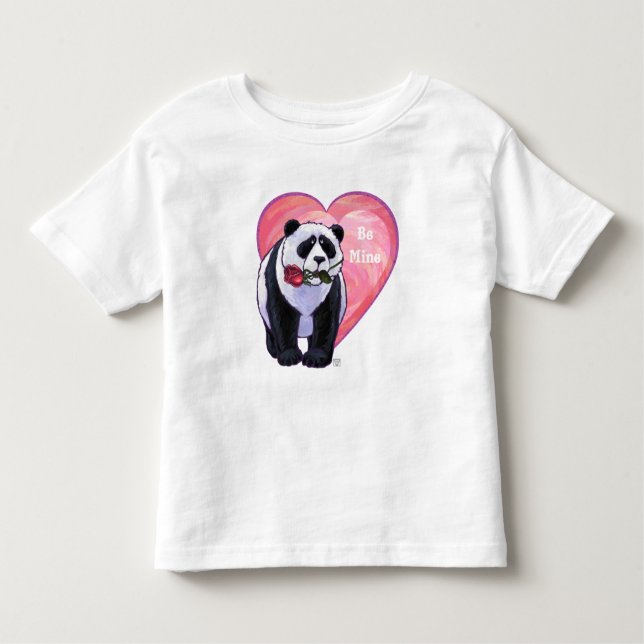 Camiseta Infantil Dia de os namorados do Urso Panda (Frente)