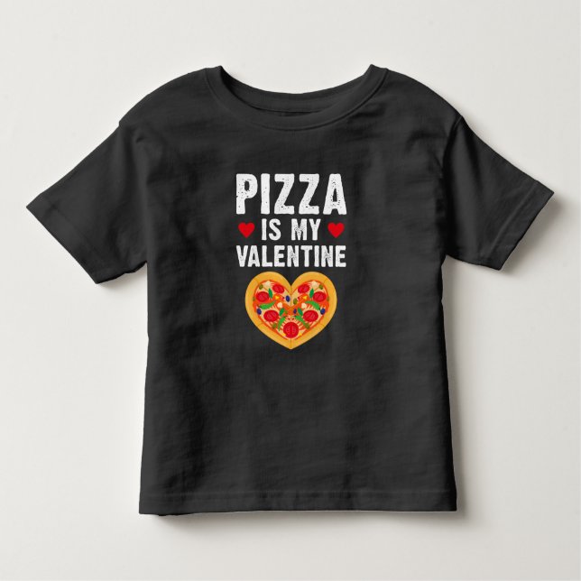 Camiseta Infantil  Dia de os namorados Pizza Comida rápida (Frente)