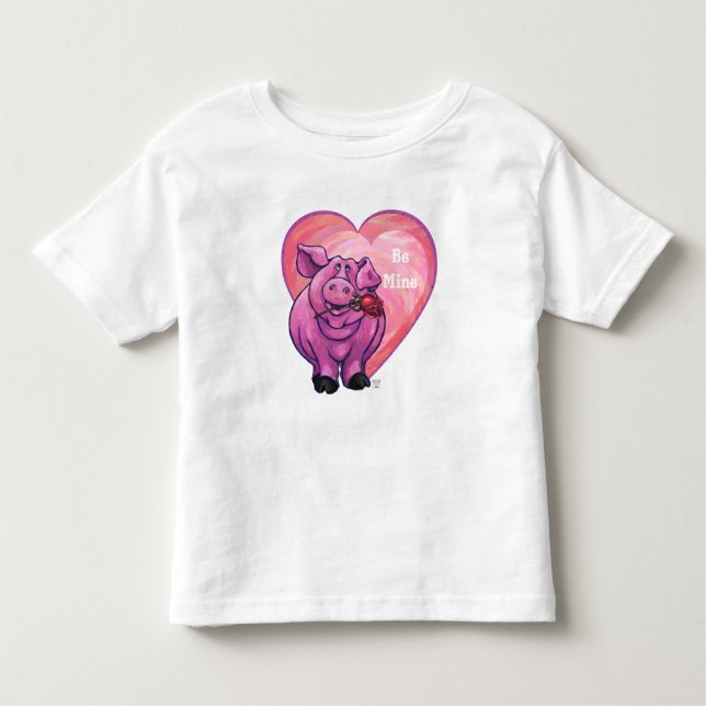 Camiseta Infantil Dia de os namorados Porco (Frente)