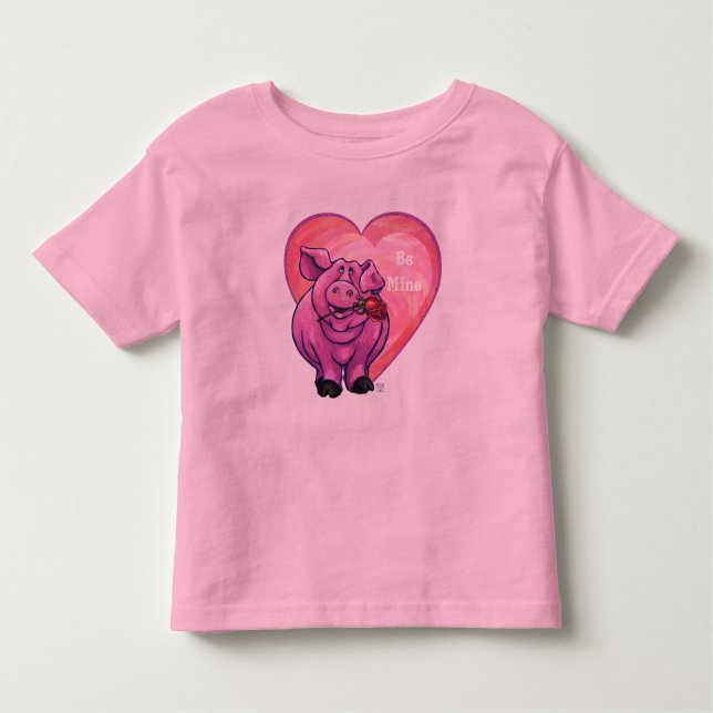 Camiseta Infantil Dia de os namorados Porco (Frente)