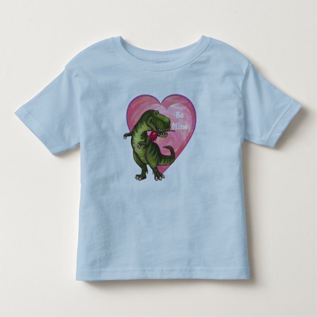 Camiseta Infantil Dia de os namorados Tyrannosaurus (Frente)