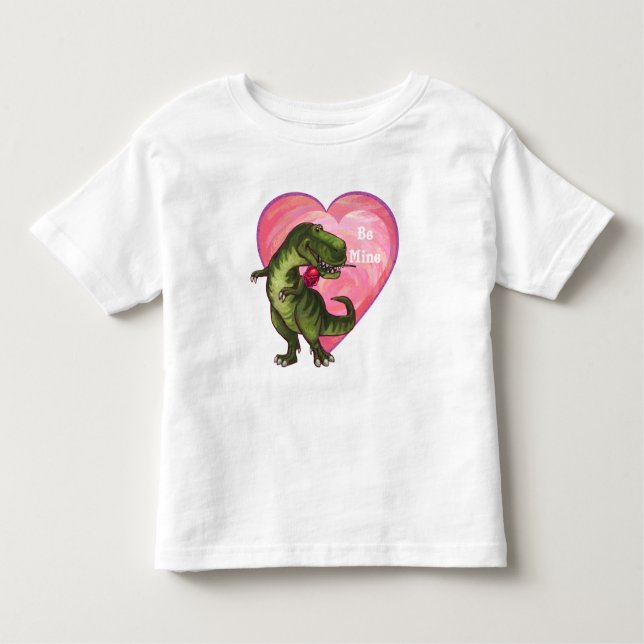 Camiseta Infantil Dia de os namorados Tyrannosaurus (Frente)