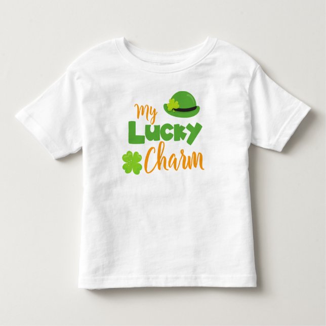 Camiseta Infantil Dia de São Patrício, Chapéu de Leprechaun, Charme  (Frente)