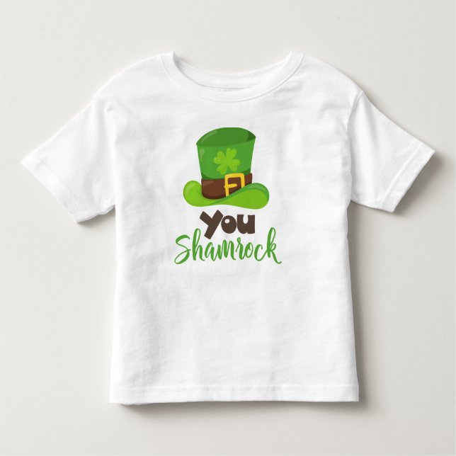 Camiseta Infantil Dia de São Patrício, Chapéu de Leprechaun, seu Sha (Frente)