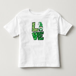 Camiseta Infantil Dia de São Patrício Love Gnome Toddler T-shirt