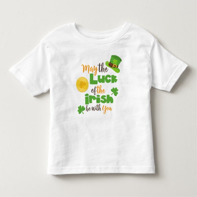 Camiseta Infantil Dia de São Patrício, Sorte dos Irlandeses, Roubos (Frente)