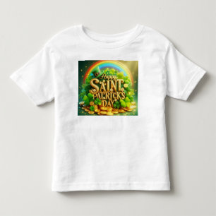 Camiseta Infantil Dia de São Patrick, um belo arco-íris