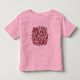 Camiseta Infantil Dia dos Namorados Rosas Vermelhas e Rosadas Coraçõ