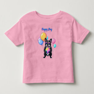 Camiseta Infantil Dia Feliz do Bulldog Francês