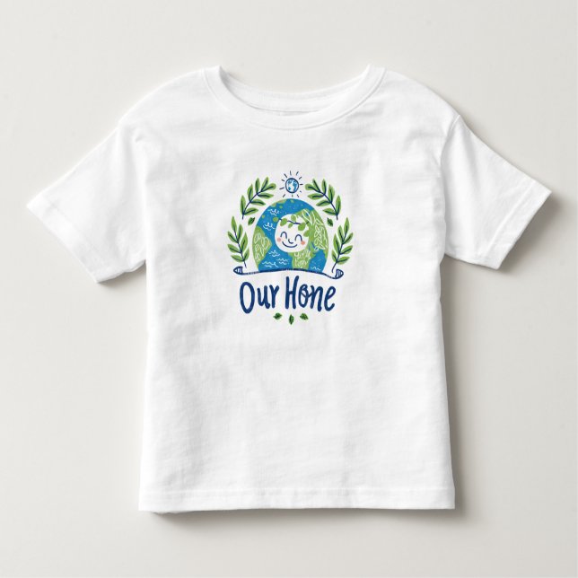 Camiseta Infantil Dia Mundial do Ambiente - Feliz Ilustração da Terr (Frente)
