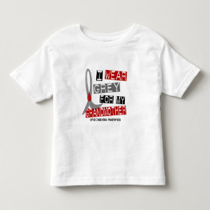 Camiseta Infantil Diabetes eu visto o cinza para minha avó 37