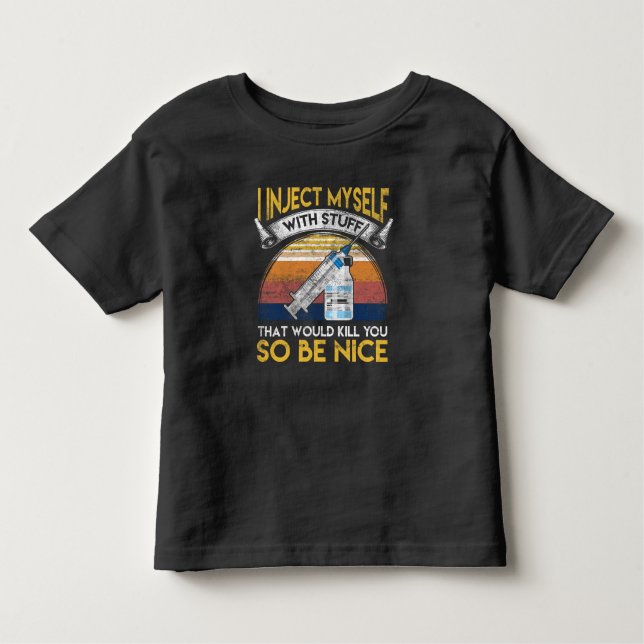 Camiseta Infantil Diabetes T1D Engraçados Insulina Injetar Piada Dia (Frente)