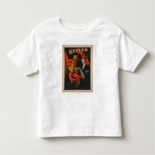 Camiseta Infantil Diabo e demónios de Kellar com o poster mágico do