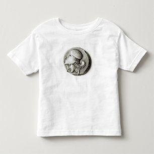 Camiseta Infantil Didrachma de Heracles: Athena de descrição anver