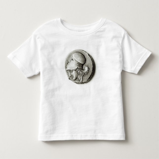 Camiseta Infantil Didrachma de Heracles: Athena de descrição anverso (Frente)