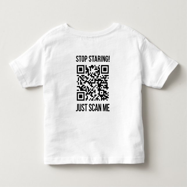 Camiseta Infantil Digitalize-me o código QR para um impulso motivaci (Verso)