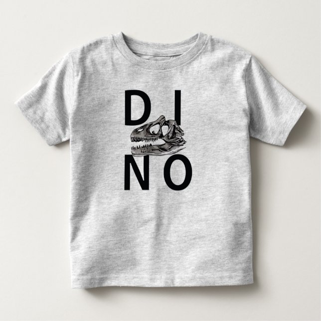 Camiseta Infantil DINO - Cinza Heather Toddler Fine Jersey T Shirt (Frente)