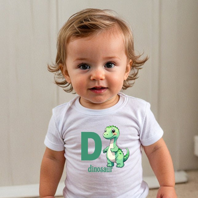 Camiseta Infantil Dino Delight - Tee Adventure Alphabet de Toddler (Criador carregado)
