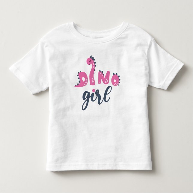 Camiseta Infantil Dino Girl Toddler Dinossaur T-Shirt (Frente)