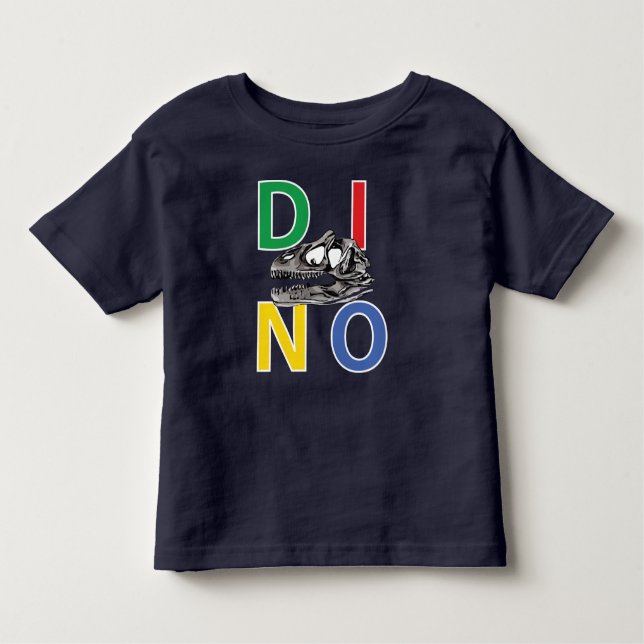 Camiseta Infantil DINO - Marinho Blue Toddler Fine Jersey T-Shirt (Frente)