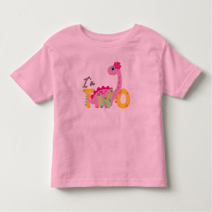 Camiseta Infantil Dino Rex, eu sou dois meninos de aniversário dois 