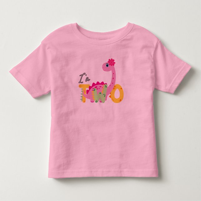 Camiseta Infantil Dino Rex, eu sou dois meninos de aniversário dois  (Frente)
