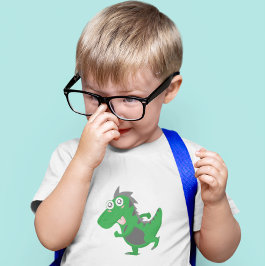 Camiseta Infantil Dino Verde Divertido 