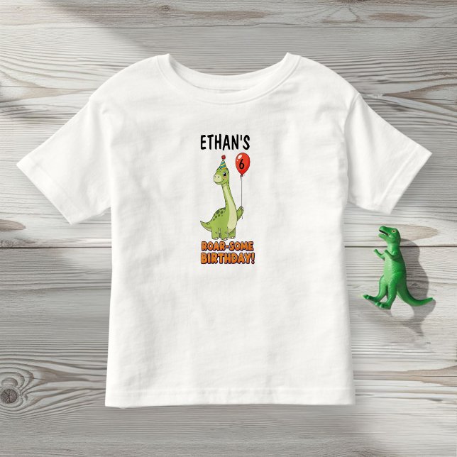 Camiseta Infantil Dinosaur Birthday T-Shirt - Your Child's Custom  (Criador carregado)