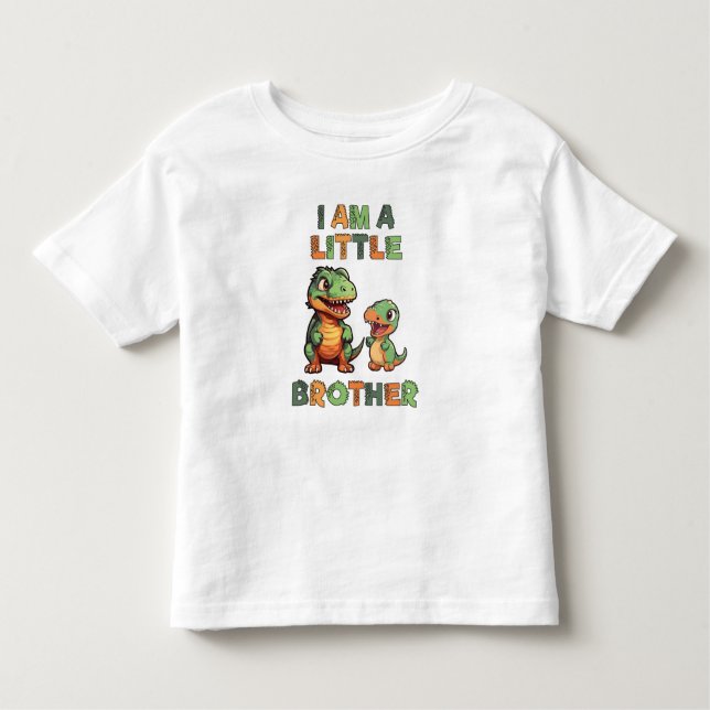 Camiseta Infantil Dinosauro o Irmão Mais Novo (Frente)