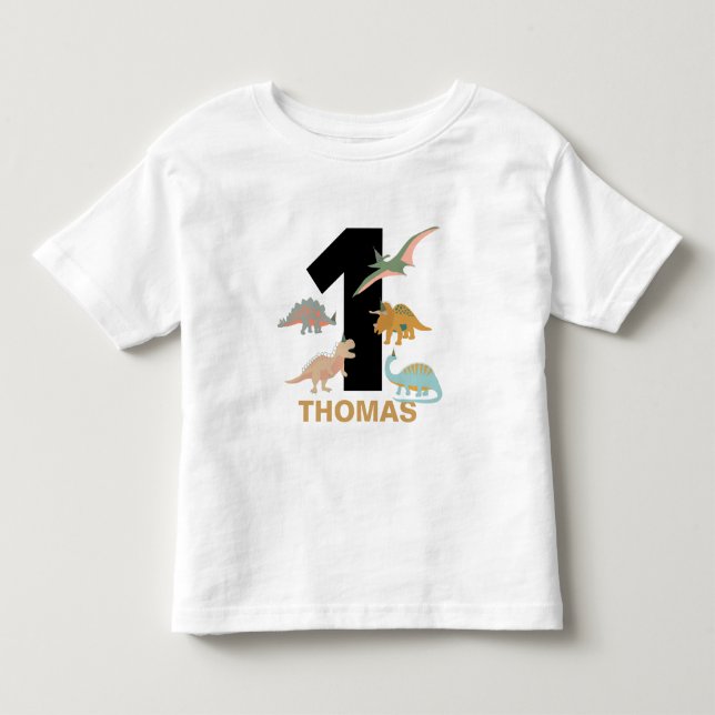 Camiseta Infantil Dinosaurs Kids Hand Drawn Boho Dinosaur Birthday (Frente)