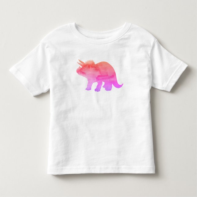 Camiseta Infantil Dinossaur Triceratops Pintura Neon (Frente)