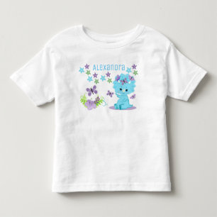 Camiseta Infantil Dinossauro Bebê Azul Personalizado