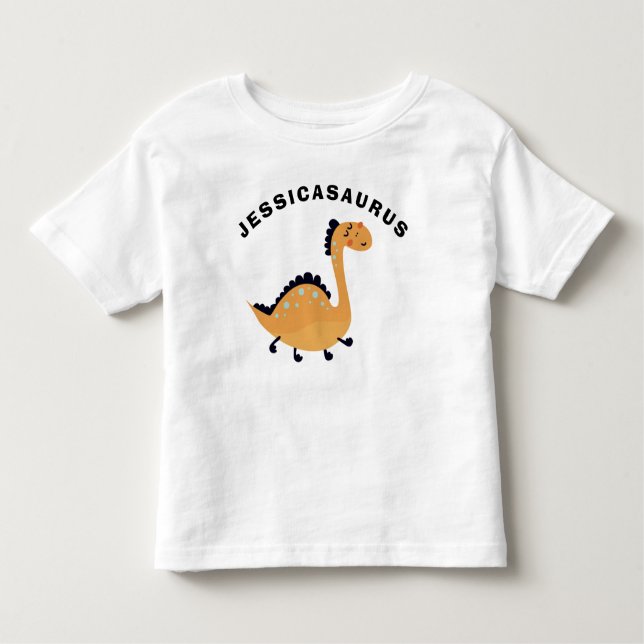 Camiseta Infantil Dinossauro Bonito Adicionar Nome Childs Presente T (Frente)