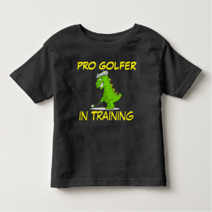 Camiseta Infantil Dinossauro Bonito Pro Golfer Em Treinamento