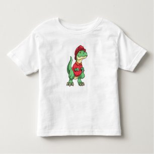 Camiseta Infantil Dinossauro como Bombeiro com capacete de Fogo