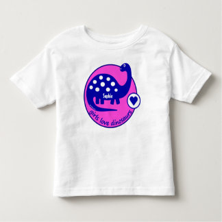 Camiseta Infantil Dinossauro cor-de-rosa brilhante customizável