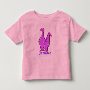 Camiseta Infantil Dinossauro cor-de-rosa personalizado