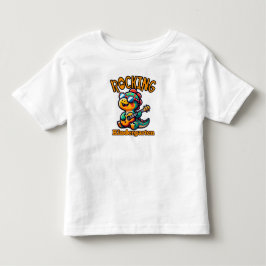 Camiseta Infantil Dinossauro da Pré-Escola Tocando Violão